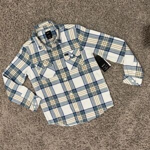 NWT RVCA boys work flannel, size Medium